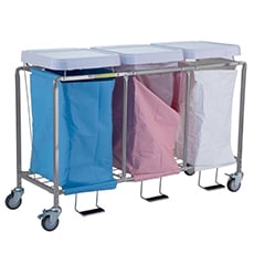 Triple Easy Access Deluxe Metal Laundry Hamper w/ Foot Pedal RB-676